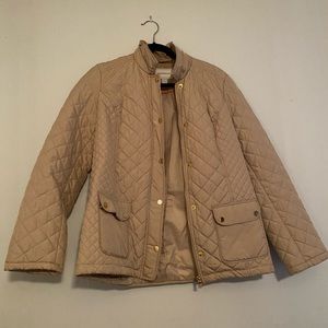 Charter Club Quilted Tan Jacket Size M